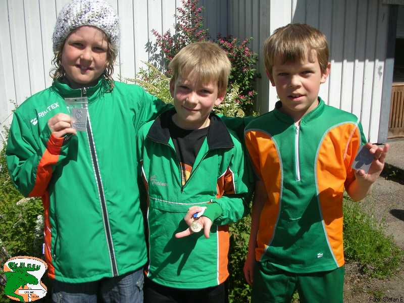 Hannes, silver H12, Lukas, brons H10 och Erik, silver H10